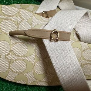 Coach Zoe Tan and Cream Signature Sandals